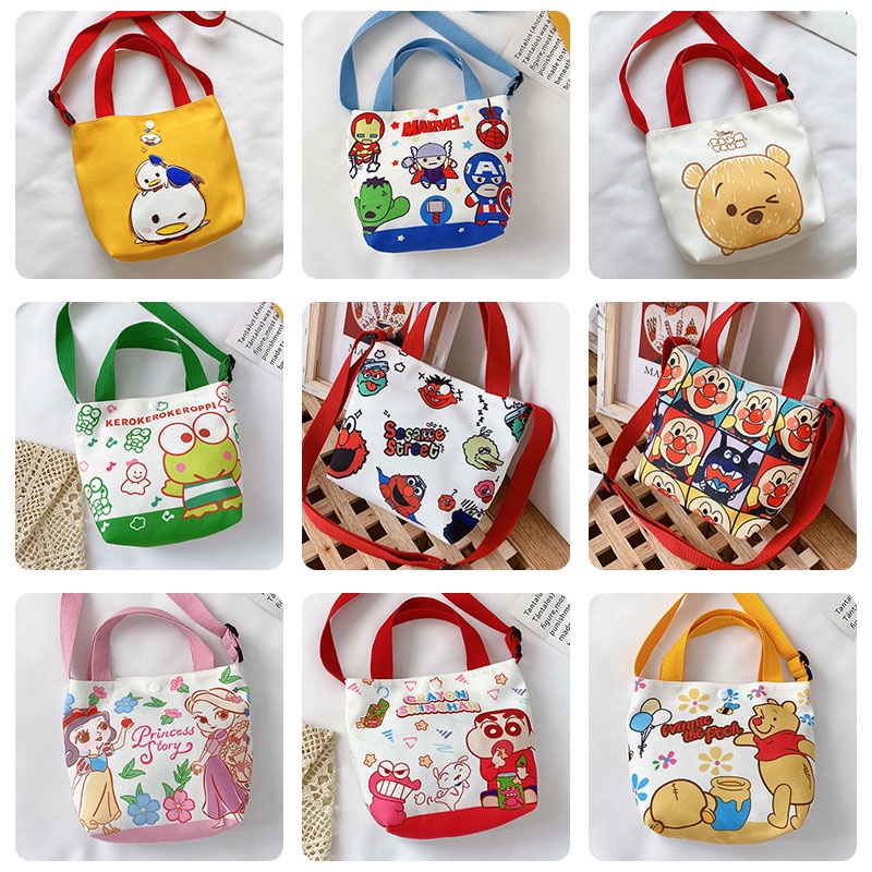 Planet Túi Đeo Vai Vải canvas Cầm Tay In Hoạt Hình Phong Cách Hàn Quốc Cho Bé Mẫu Giáo