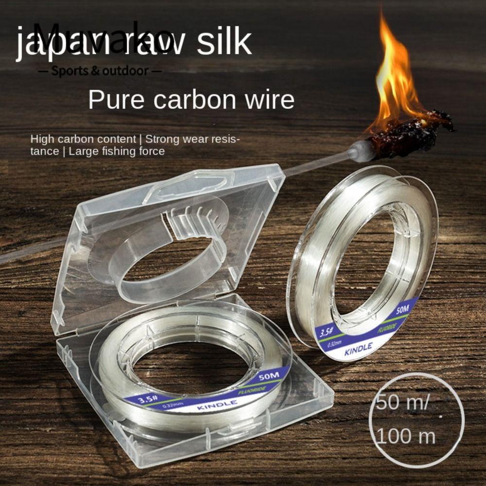 MUVAKO Cuộn Dây Câu Cá Bằng Sợi carbon Trong Suốt Siêu Bền Chất Lượng Cao Kiểu Nhật Bản