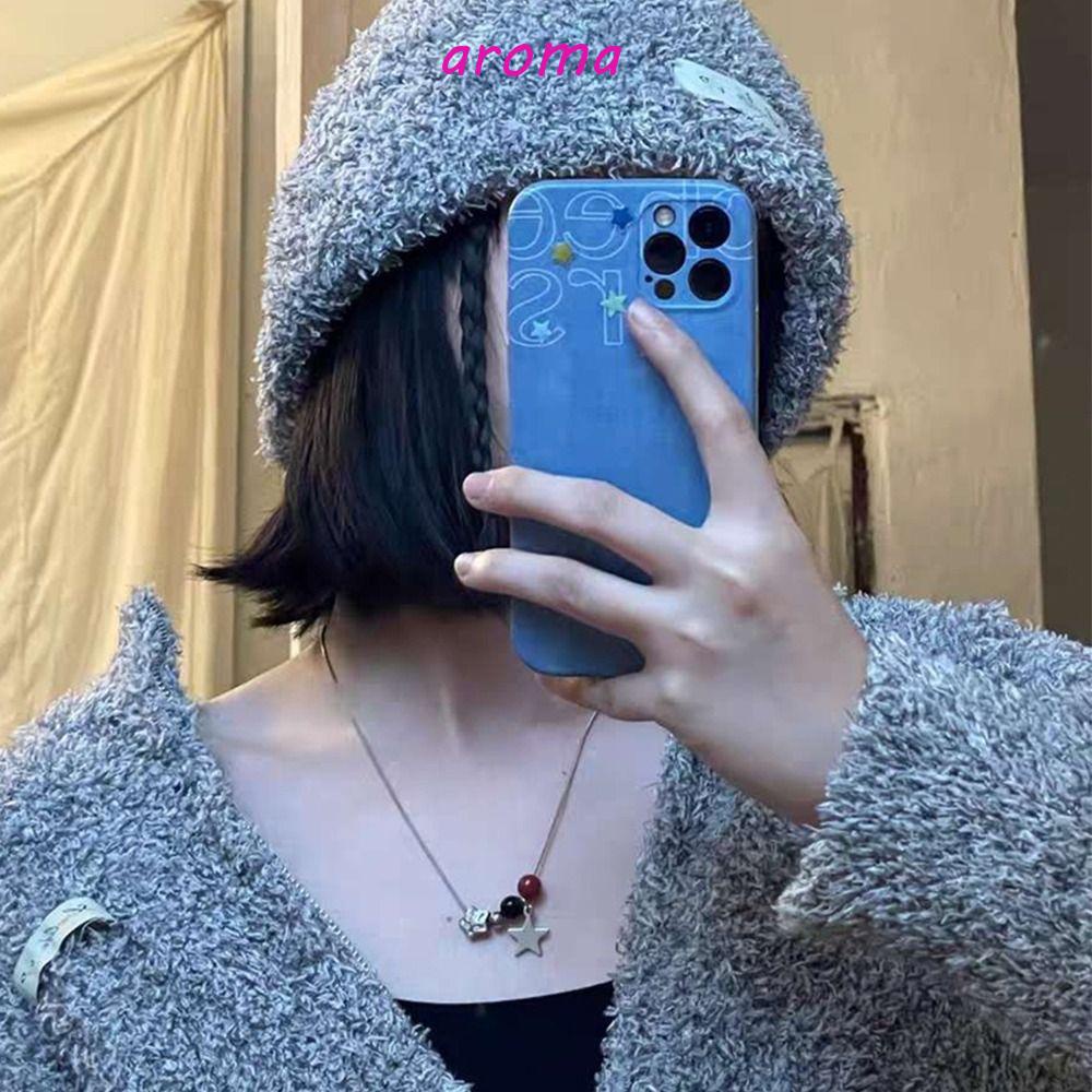 AROMA Vòng Cổ Choker Bằng Thép Titan Mạ Vàng 2K Thiết Kế Đơn Giản Tinh Tế Cho Nữ