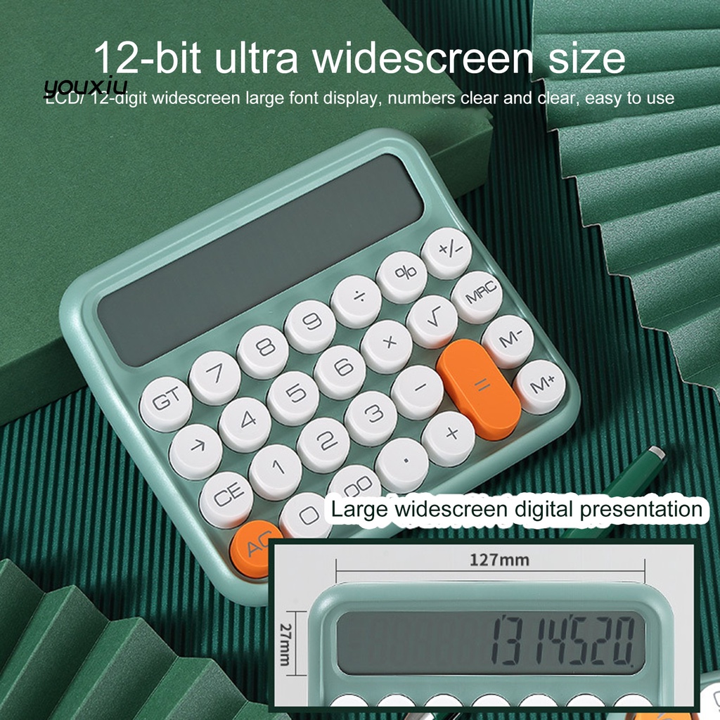 Máy tính xy * màn hình led lớn tiết kiệm năng lượng di động bàn phím cơ tự động tắt tính toán màu kẹo in rõ ràng máy tính cầm tay văn phòng phẩm