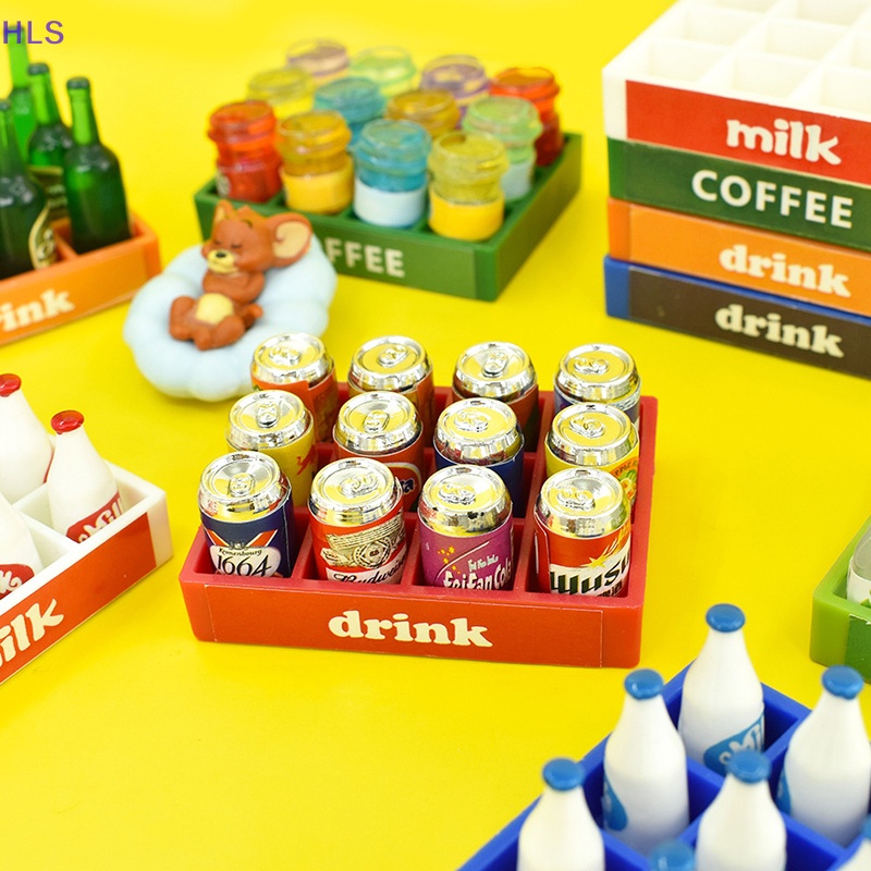 Bộ Mô Hình Chai Nước Ngọt / Soda Mini Dùng Trang Trí Nhà Búp Bê