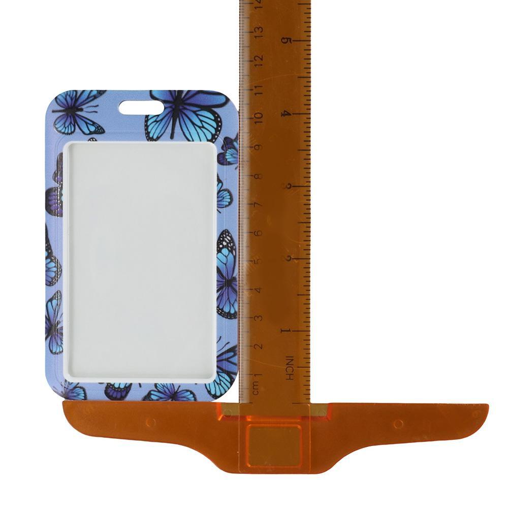 CHOOKEY Giá Đỡ Thẻ ID / Huy Hiệu Có Dây Đeo Cổ Hình Bướm Xanh Dương Cho Văn Phòng