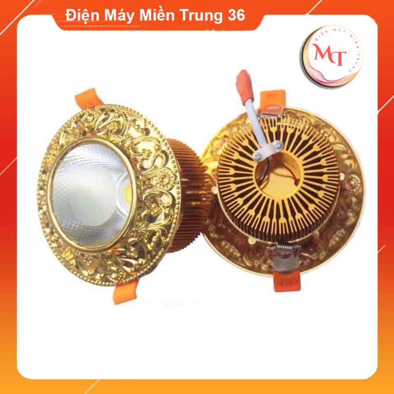 Đèn led âm Trần hoa văn cao cấp mạ đồng 10W “Điện Máy Miền Trung 36”