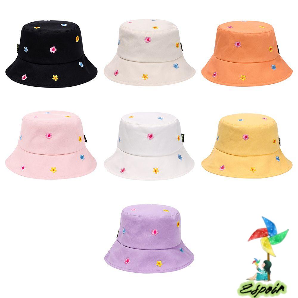 ESPO Nón Tai Bèo Cotton Thoáng Khí Thêu Hoa Xinh Xắn
