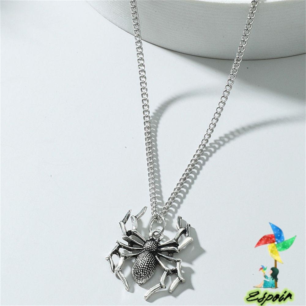 ESPO Vòng cổ Mạ Bạc Mặt Nhện Nhiều Màu Sắc