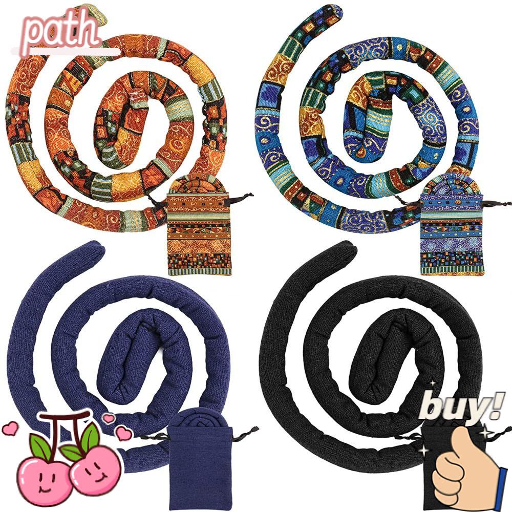 PATH Dây Buộc Tóc Hình Xoắn Ốc Có Thể Uốn Cong Kèm Túi Đựng