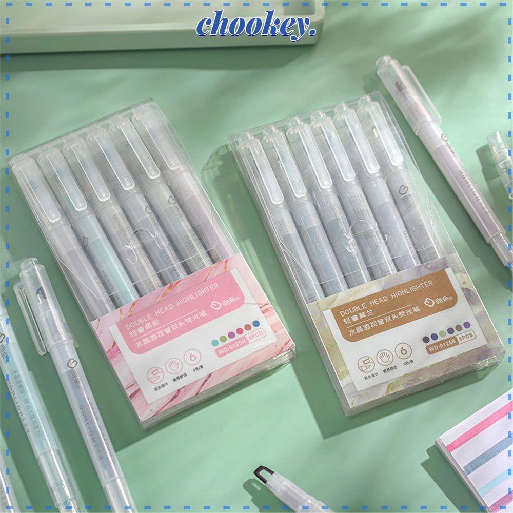 CHOOKEY Hộp 6 Bút Vẽ Đánh Dấu Hai Đầu Tiện Dụng