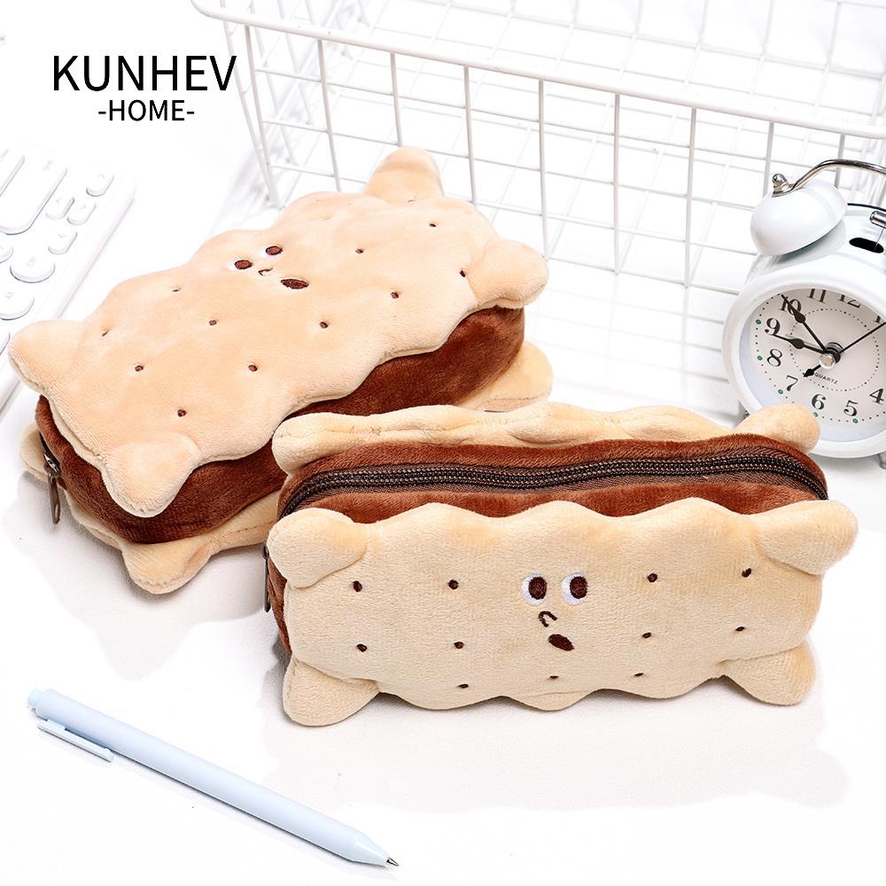 KUNHEV Túi Đựng Bút Hình Bánh Sandwich Vui Nhộn