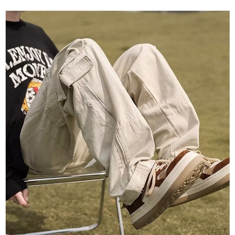 Quần Dài Có Khóa Kéo Phong Cách Mỹ Thời Trang Đường Phố Cao Cấp Cho Nam