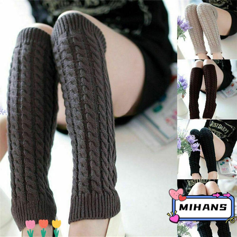 MIH Vớ Ống Dài Đan Len Giữ Ấm Chân Thời Trang