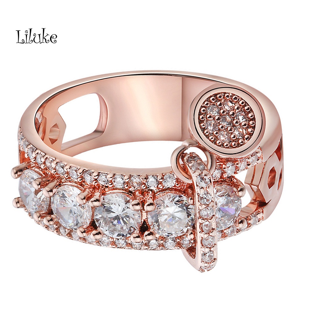 Nhẫn Hợp Kim Trang Trí Đính Đá Kiểu Dáng Sang Trọng Cho Nữ