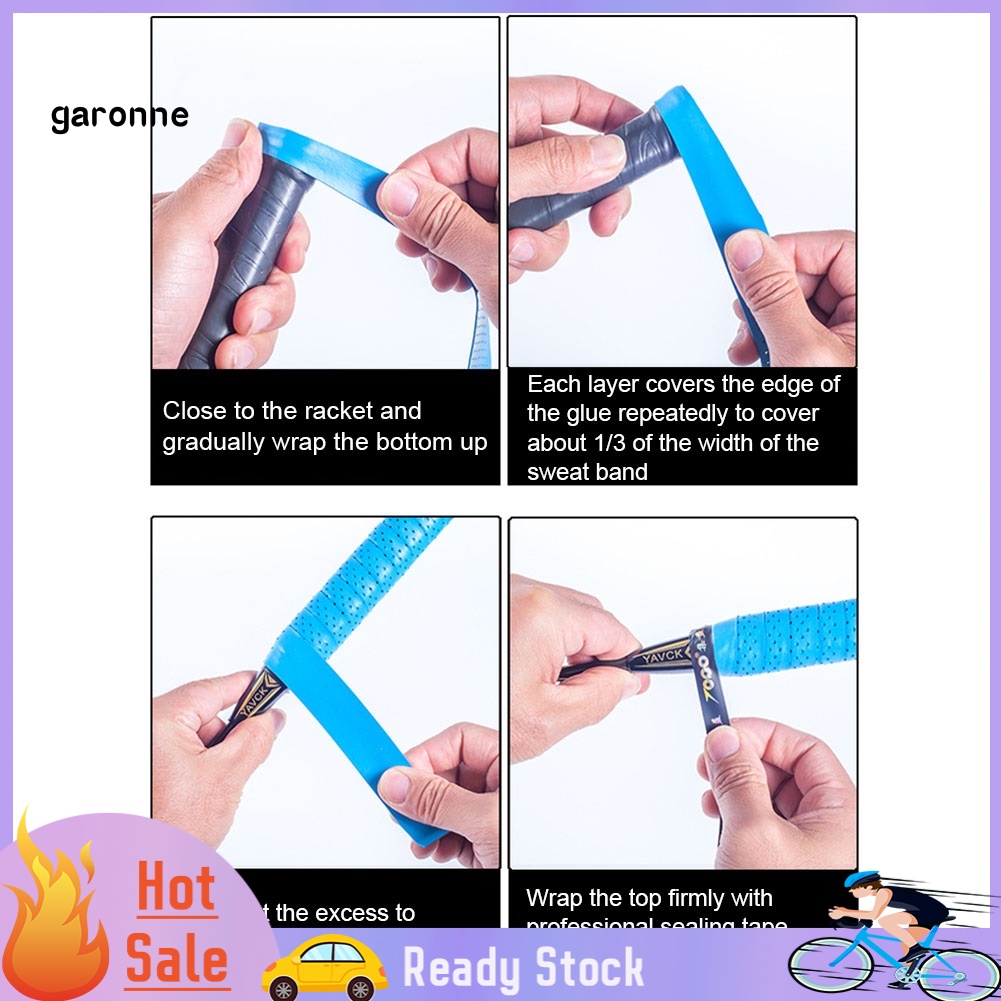 Băng Quấn Tay Cầm Vợt Tennis Chất Liệu Mềm Mại Thấm Hút Mồ Hôi Chống Trượt Tiện Dụng