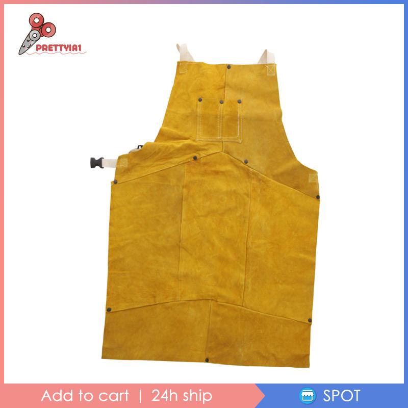 Tạp Dề Bằng Da Bò Thoáng Khí Chuyên Dụng Cho Thợ Hàn / Nướng BBQ