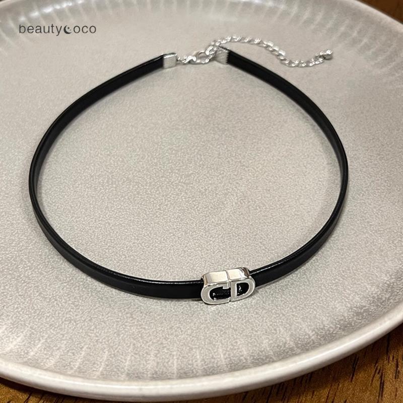 Beautycoco🍊Vòng cổ Choker Da PU Mặt Chữ CD