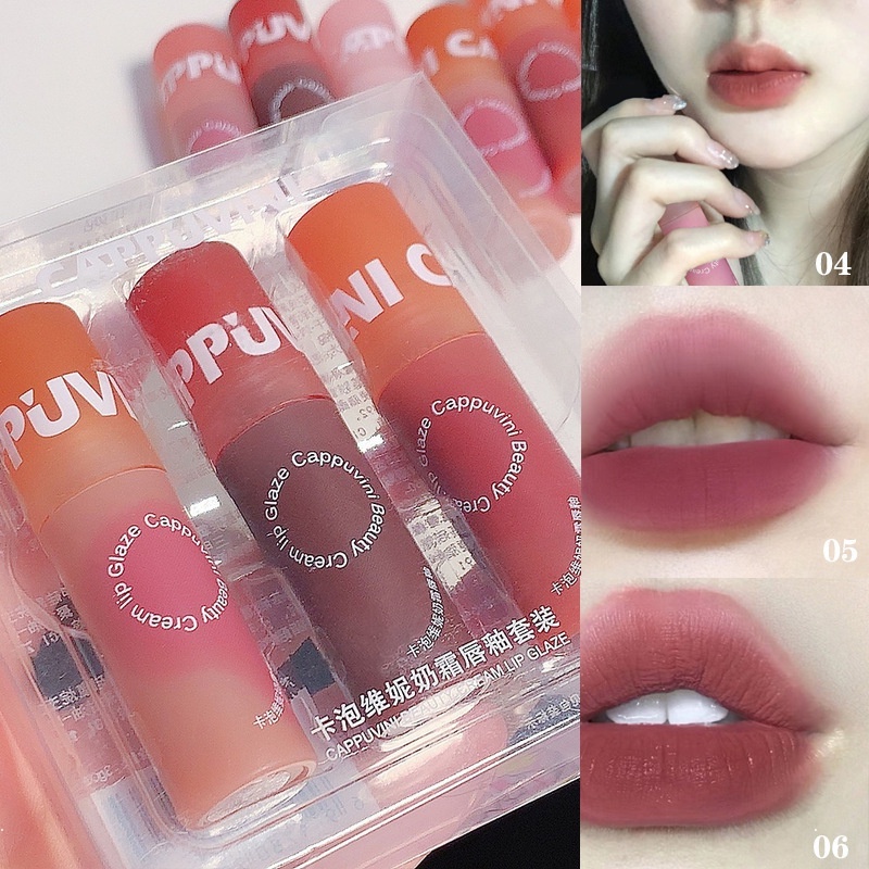 Set Son kem Cappuvini Chất Son Mịn Như Nhung Không Dễ Phai Màu