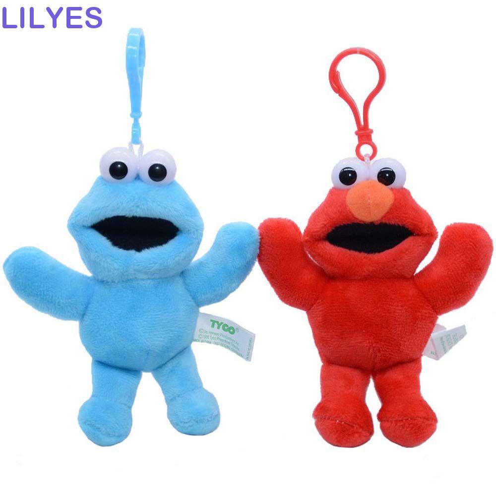 LILYES Móc Khóa Hình Elmo Nhồi Bông Dễ Thương