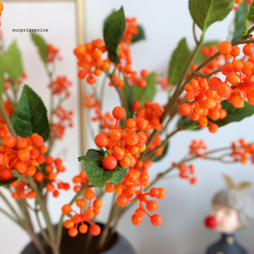 1 Nhánh Quả Mọng Nhân Tạo Bằng Nhựa Không Phai Dùng Trang Trí Tiệc DIY