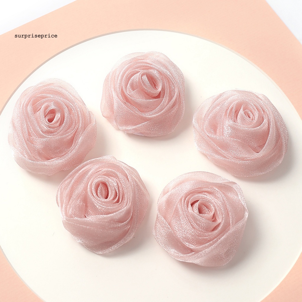 Set 5 Ghim Cài Áo Hình Hoa 3D Không Phai Màu Trang Trí Tiệc