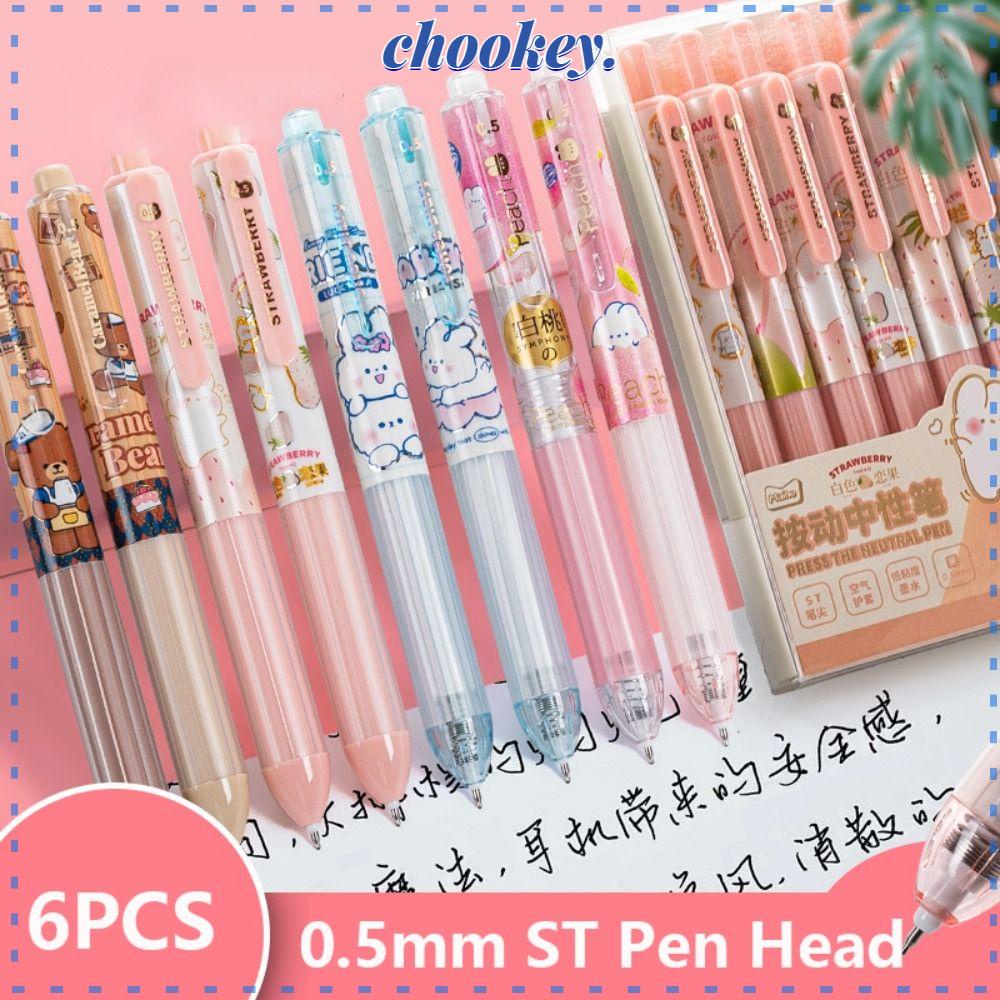 CHOOKEY Set 6 Bút Mực Gel Nhiều Kiểu Dáng
