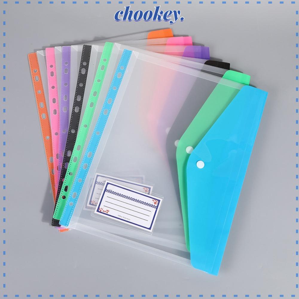CHOOKEY Set 12 Túi Nhựa Trong Suốt Đựng Tài Liệu Khổ A4 12 Lỗ 11 Lỗ Tiện Dụng