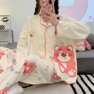 Bộ Đồ Ngủ Pijama Tay Dài In Hình Chú Chó Yugui Dễ Thương Thời Trang Xuân Thu 2025