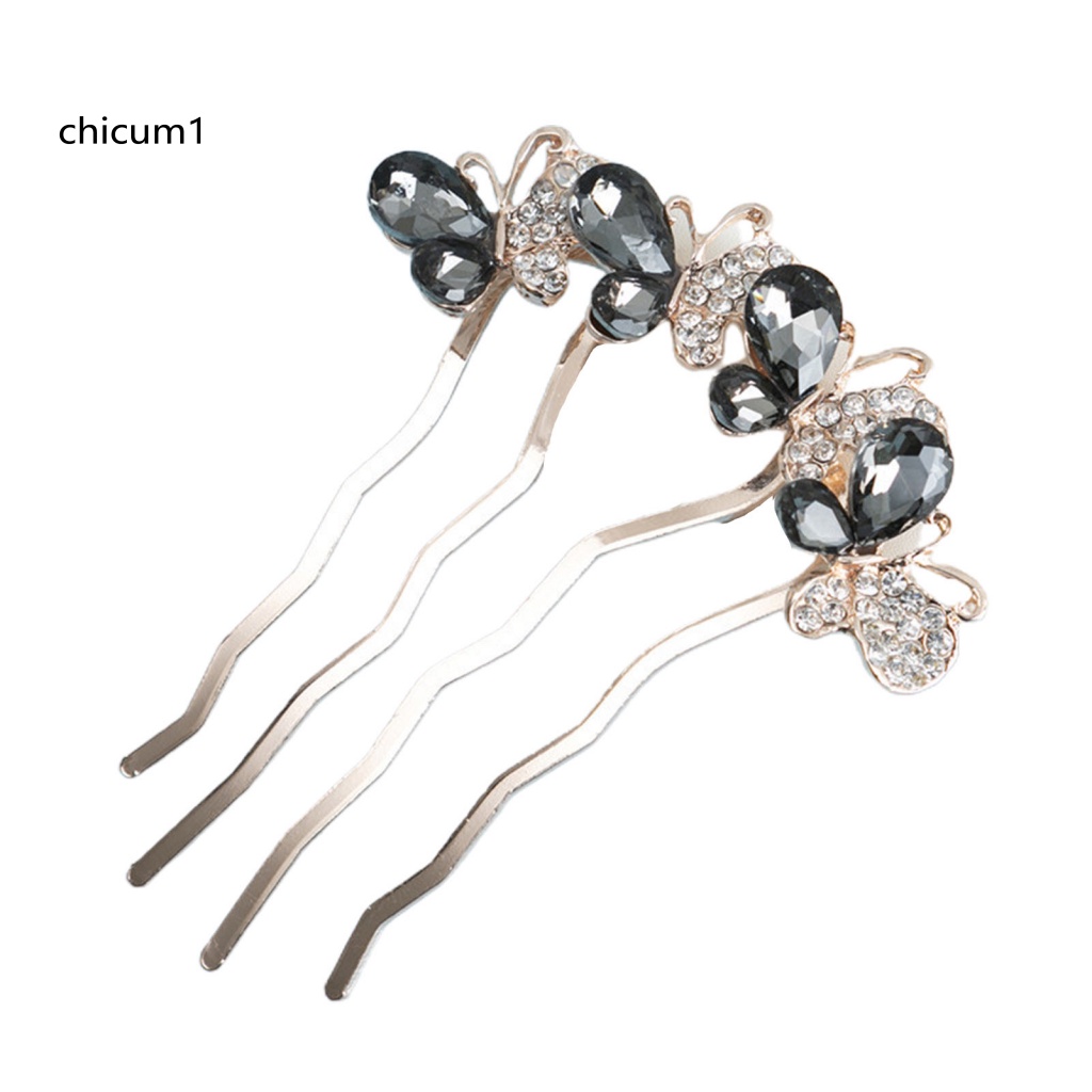 Lược Cài Tóc Hình Bướm Đính Đá Xinh Xắn