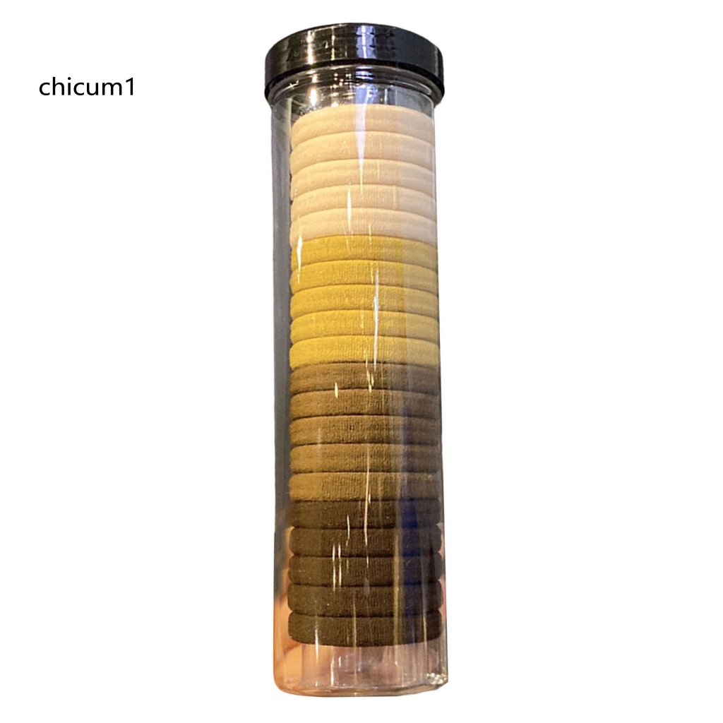 Set 20 Dây Cột Tóc Co Giãn Siêu Mềm Chống Trượt Màu Trơn Cho Nữ