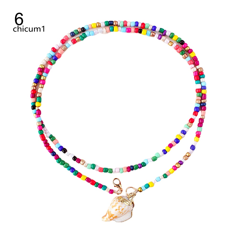 Vòng cổ Hai Lớp Đính Vỏ Sò Phong Cách Bohemian