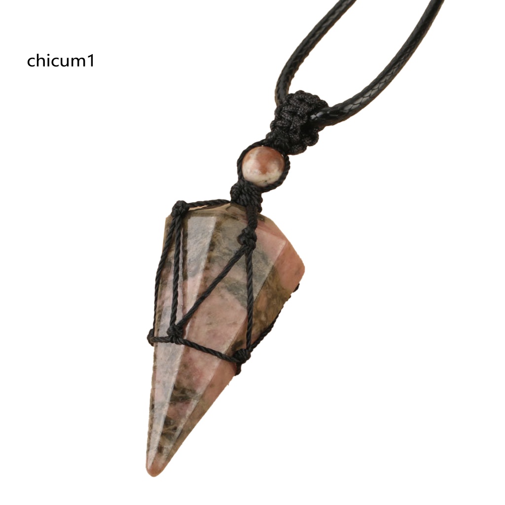 Vòng Cổ CC Lăng Kính Lục Giác Dệt Tay Màu Đen Đính Pha Lê Giả Cho Unisex Mặc Hàng Ngày