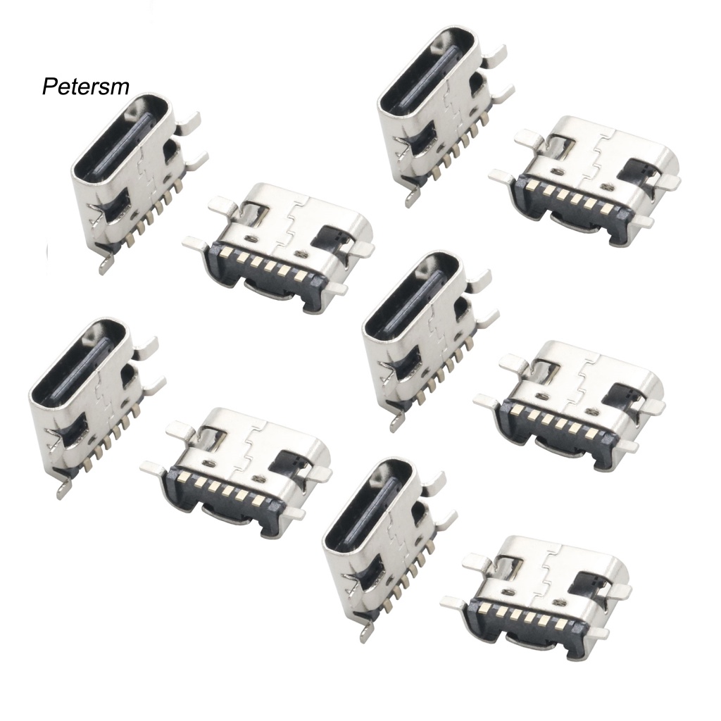 Set 10 Ổ Cắm Loại C 31 Bằng Thép Không Gỉ 6 Chấu SMT Chuyên Dụng