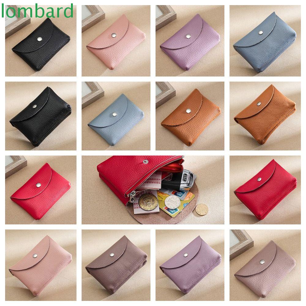 LOMBARD Túi Đựng Tiền Xu Mini Bằng Da Hai Lớp Đa Chức Năng Tiện Dụng