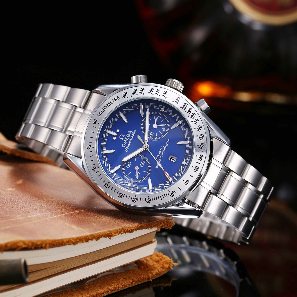 Đồng Hồ Quartz Nam Hiển Thị Ngày Dây Thép Thời Trang OGA