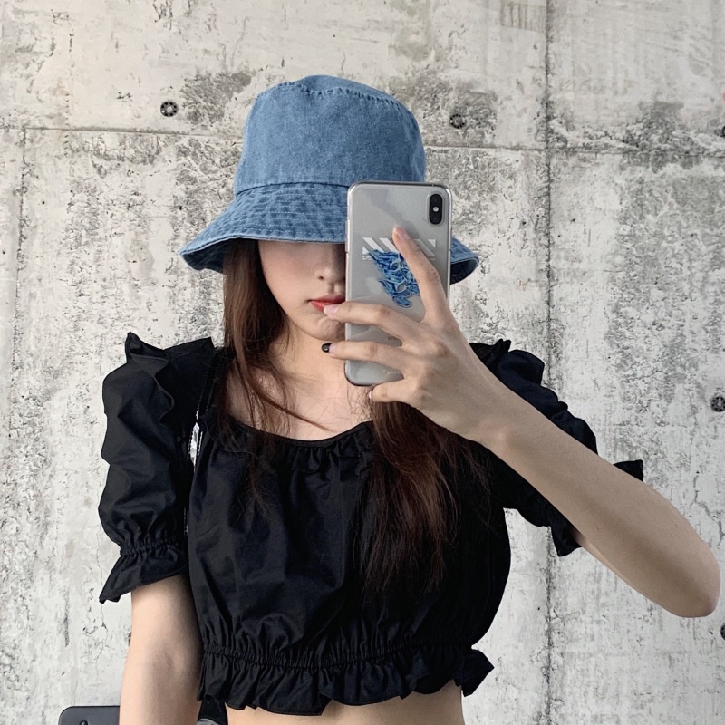 Mũ xô denim chất lượng cao mũ chống nắng thời trang