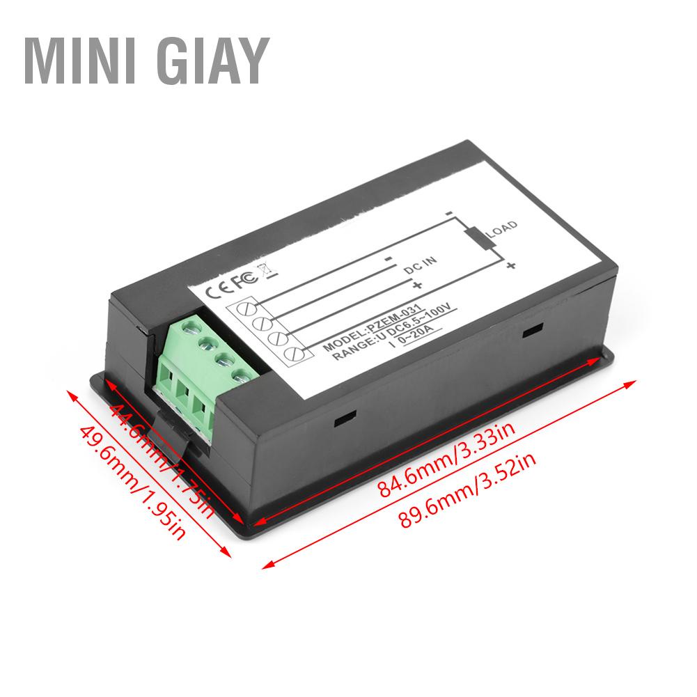 Bán nóng PEACEFAIR PZEM-031 DC 6.5-100V Màn hình LCD Kỹ thuật số Điện Năng lượng Đồng hồ đo dòng điện