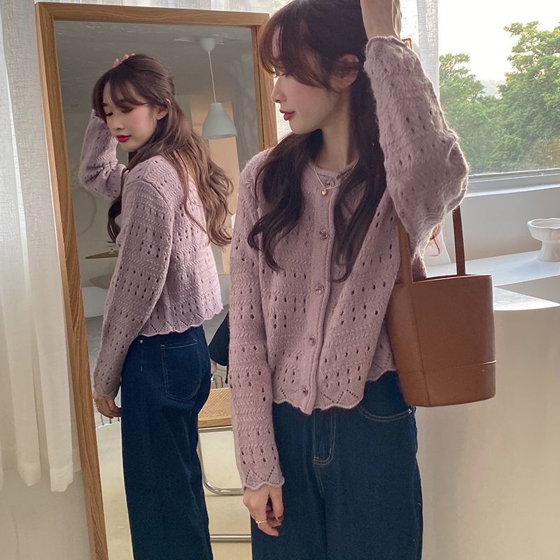 Áo Khoác Cardigan Dệt Kim Dáng Rộng Thời Trang Cho Nữ
