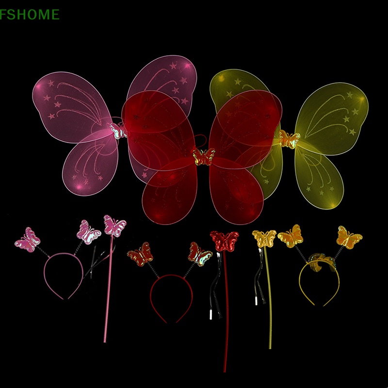 Fshome Set 3 Đôi Cánh Bướm Hóa Trang Công Chúa Cho Bé