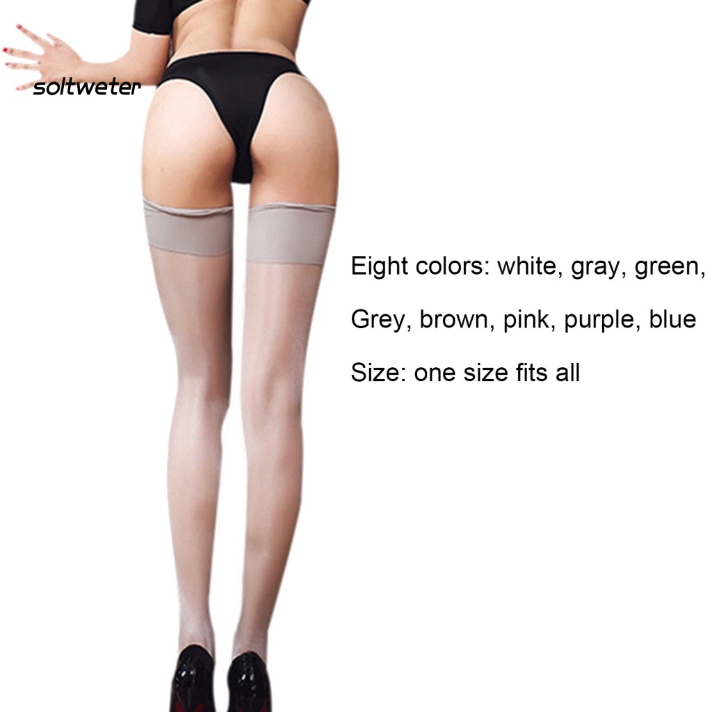 1 Đôi Tất Chân Nylon Dài Co Giãn Thoáng Khí Cho Nữ