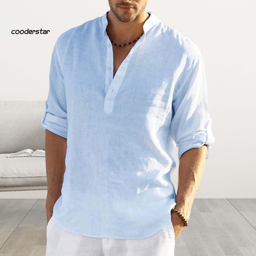 Áo nam Dài Tay Cổ Chữ V Màu Sắc Thanh Lịch