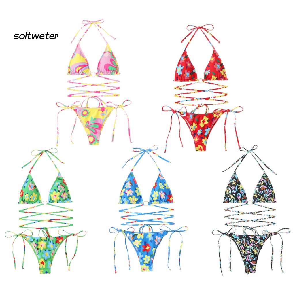 Bộ Đồ Bơi Bikini Lưng Cao Có Đệm Nâng Ngực In Họa Tiết Hoa Nhiều Màu Sắc Thời Trang Mùa Hè Cho Nữ