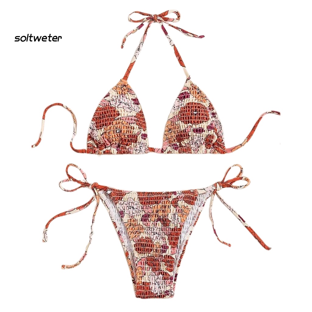 Bộ Đồ Bơi Bikini 2 Mảnh Họa Tiết Hoa Thời Trang Cho Nữ