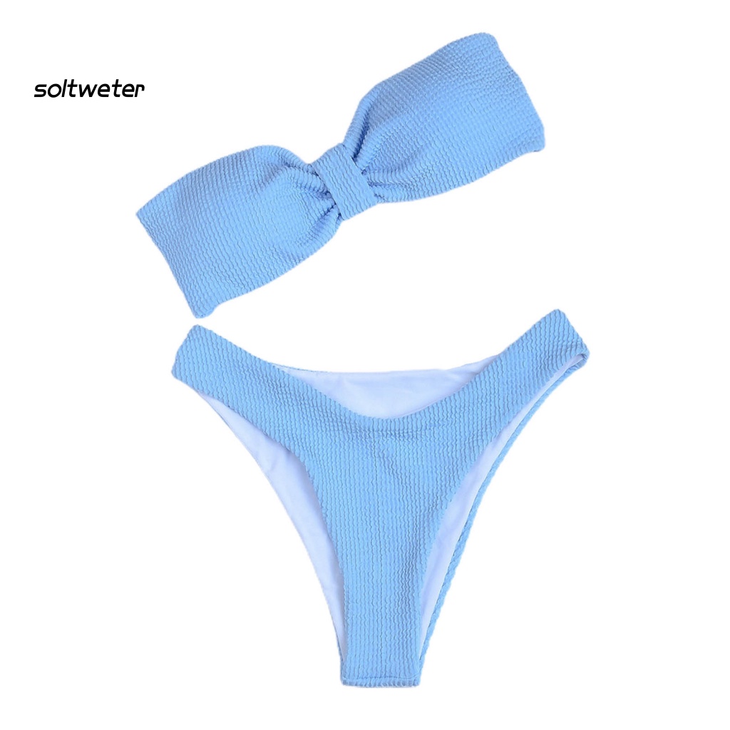 St Bộ Bikini Hai Mảnh Buộc Dây Sau Lưng Màu Hoạt Động Dưới Nước Cho Nữ