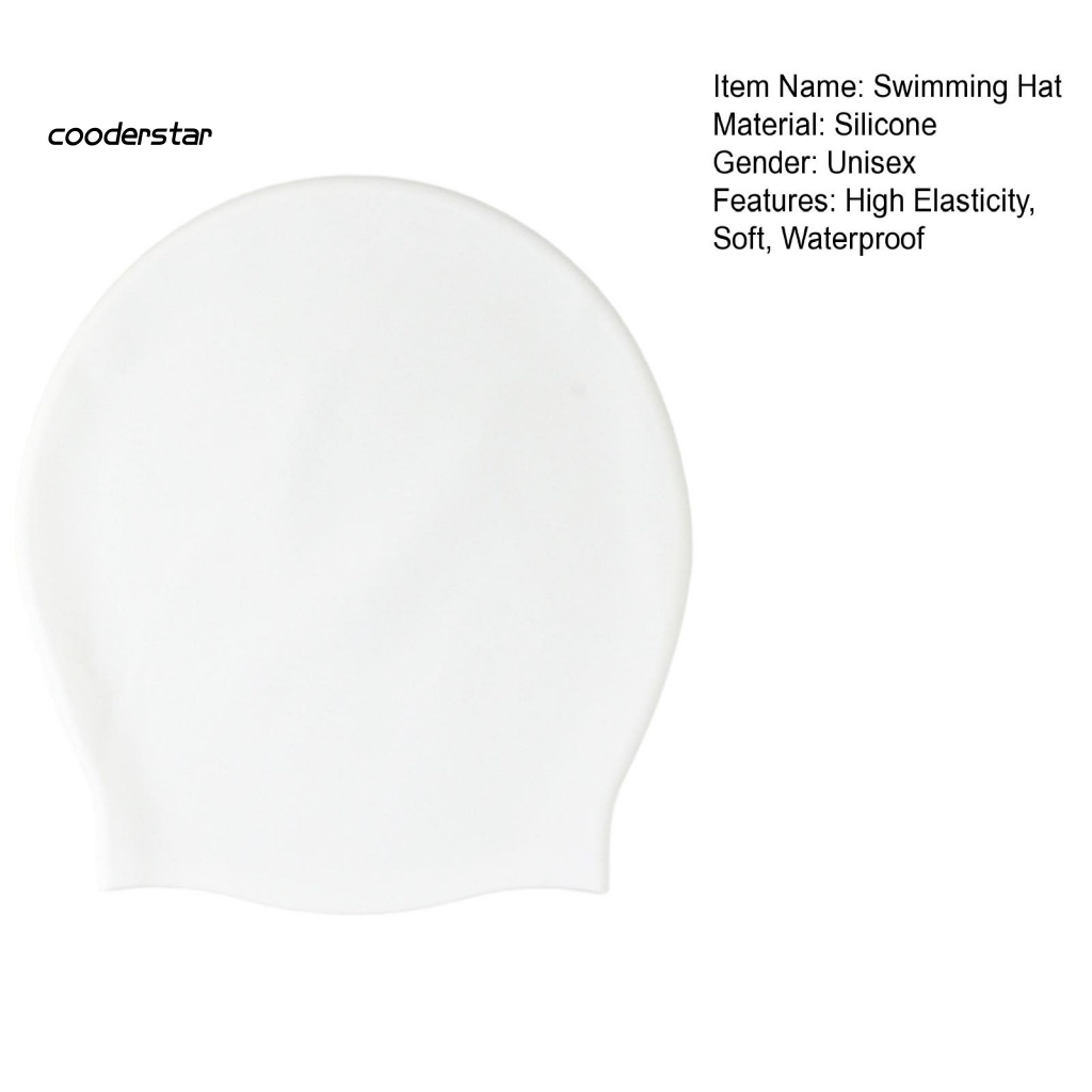 Mũ Bơi Silicon Mềm Mại Co Giãn Tốt Thoáng Khí Chống Trượt Màu Trơn Kèm Mái Tóc Có Thể Tái Sử Dụng