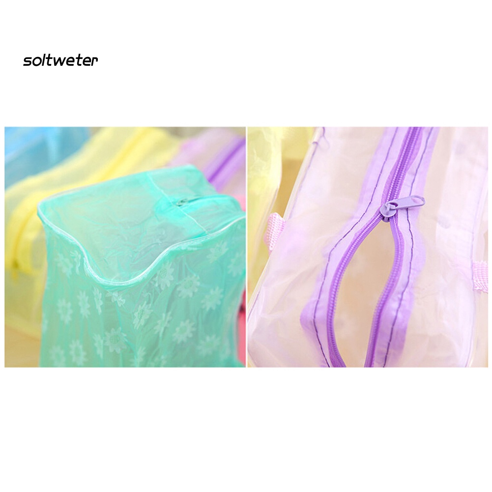 Túi Đựng Mỹ Phẩm Trong Mờ Kháng Nước Họa Tiết Hoa Xinh Xắn