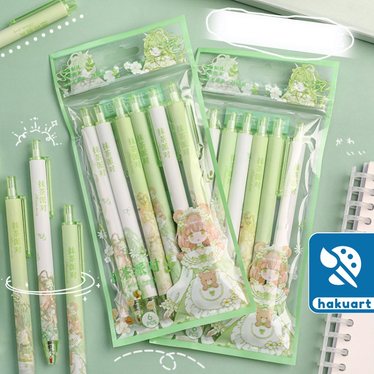 Bút bi bấm hoạt hình anime dễ thương mực đen ngòi 0.5mm - Văn phòng phẩm Hakuart