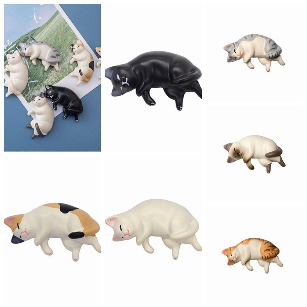 Shanlin Mô Hình Mèo Đang Ngủ Có Nam Châm Hít Tủ Lạnh 6 Kiểu Dễ Thương Làm Bằng Nhựa resin