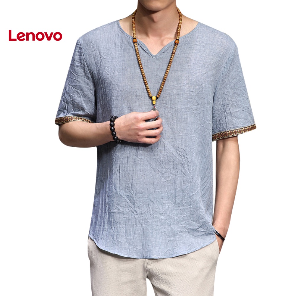 Áo Thun Tay Ngắn Cổ Chữ V Bằng Vải Lanh In Họa Tiết Hoa Hướng Dương Plus Size Cho Nam