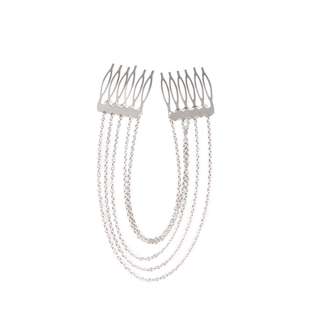 ANEMONE Băng Đô Mạ Vàng / Bạc Dạng Chuỗi Tua Rua Thời Trang