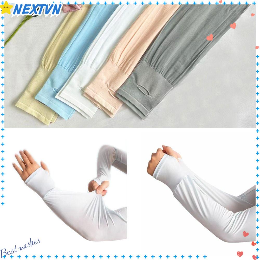 NEXTVN Găng Tay Chống Nắng Tia UV Dáng Rộng Màu Trơn Thời Trang