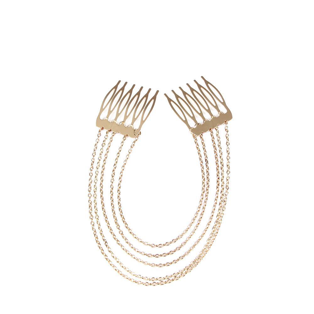 ANEMONE Băng Đô Mạ Vàng / Bạc Dạng Chuỗi Tua Rua Thời Trang