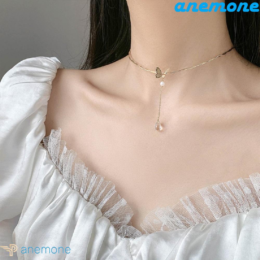 ANEMONE Vòng cổ Mặt Hình Bướm Đơn Giản Thời Trang Cho Nữ
